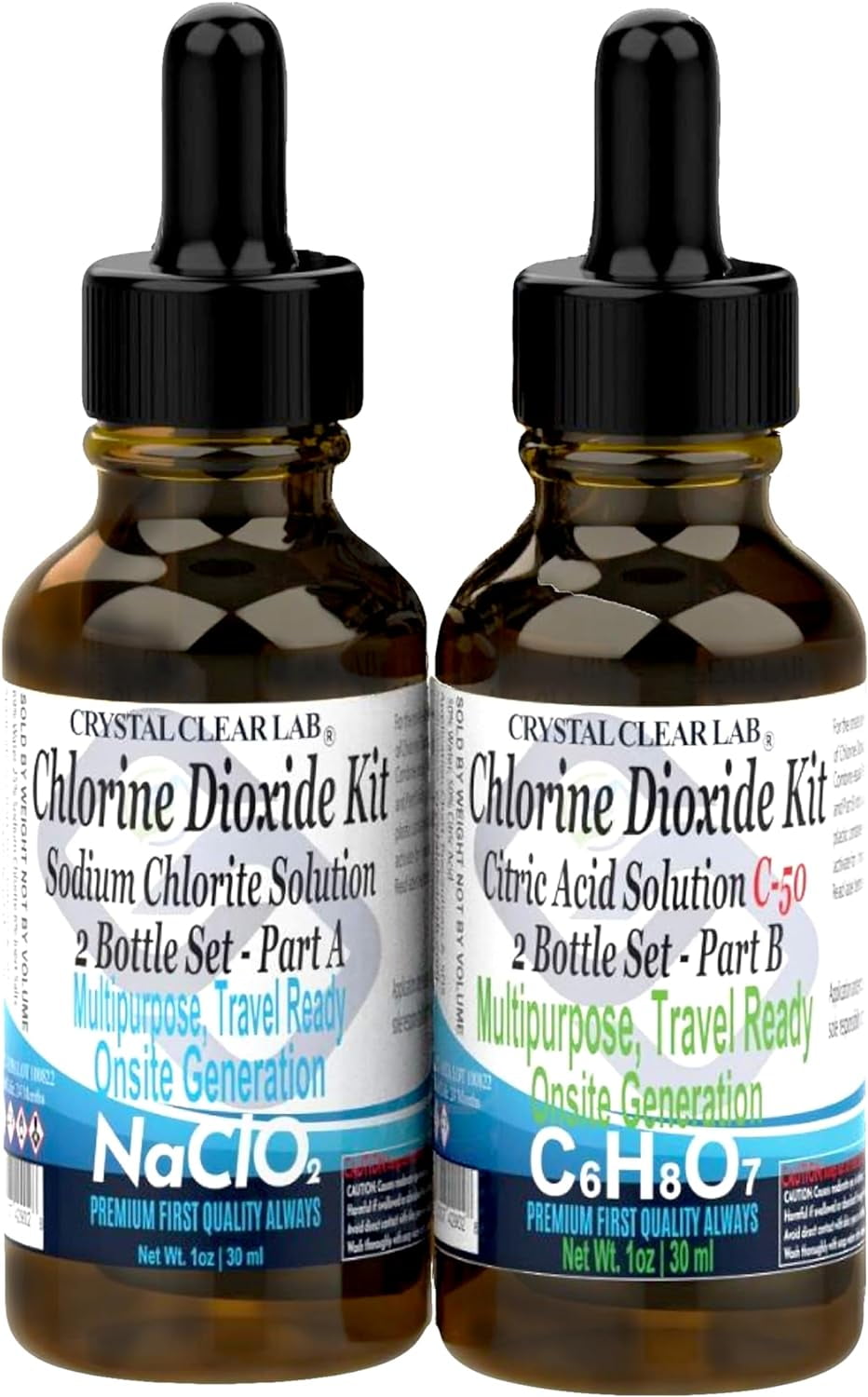 Chlorine Dioxide for Travel with Citric Acid (1 Ounce)