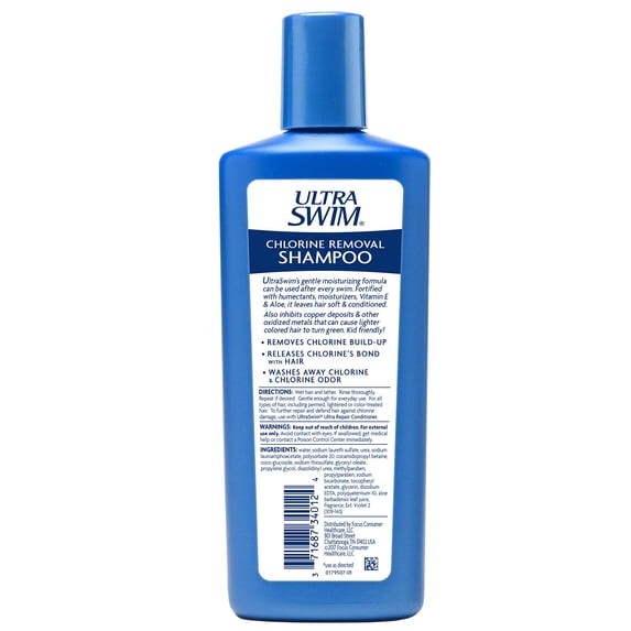 Chlorine Remove Shampoo with Moisturizing Formula, Blue, 7 Fl.|Chlorine remove shampoo with moisturizing formula, blue, 7 Fl. Oz. (Packaging can vary).|The packaging can be different.