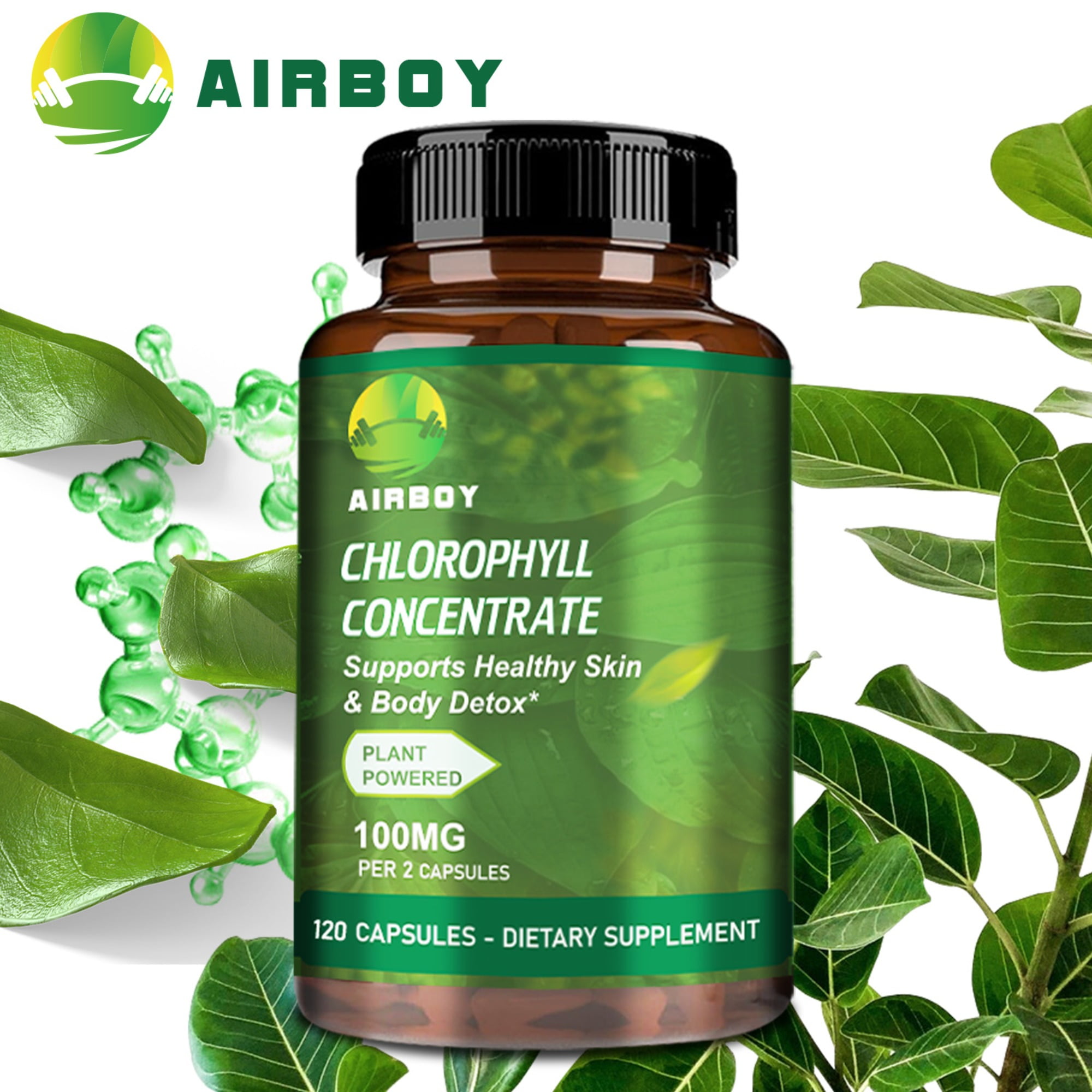 Chlorophyll Capsules - for Detox, Digestion, Skin, Gut Health - 120 Capsules