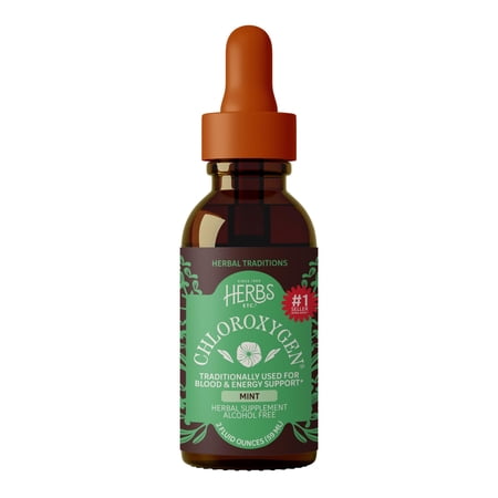 Herbs, Etc. ChlorOxygen Chlorophyll Concentrate Mint Liquid Extract, 2 fl oz(132 Servings)
