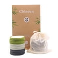 thumbnail image 1 of Chloven 30 Pack Organic Reusable Makeup Remover Pads - Bamboo Reusable Cotton Rounds for Toner, Washable Eco-Friendly Pads for all Skin Types with Cotton Laundry Bag, 1 of 7