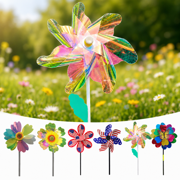 Chmadoxn 13.8 Inch Patriotic American Flag Pinwheel, 4th of July Wind Spinner for Yard Garden Decor, Red White and Blue Independence Day Windmill, Memorial Day Party Favor