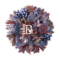 thumbnail image 1 of Chmadoxn 15.74-Inch Rustic Red, White and Blue Patriotic Fabric Front Door Wreath with Wooden Star Bow - American Style Decoration - Indoor and Outdoor Home Decoration, 1 of 7