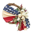 thumbnail image 1 of Chmadoxn 19.7×13.8-Inch Village Red White and Blue Patriotic Fabric Front Door Wreath with Wooden Star Bow - American Style Decoration - Indoor and Outdoor Home Decoration, 1 of 8