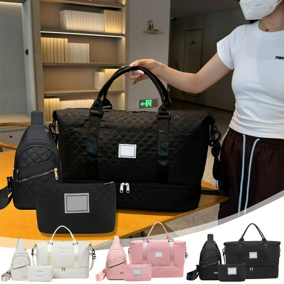 Chmadoxn 3-Piece Travel Bag Set, Large Capacity Carry-On Luggage with Tote & Crossbody Bag, Multi-Functional Storage for Men & Women, Weekend Travel