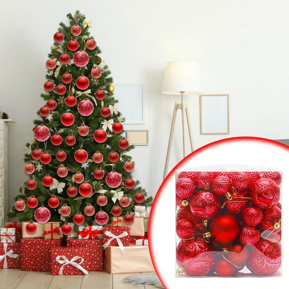 Chmadoxn 50 Pcs Mini Christmas Balls Ornaments, Small Shatterproof Christmas Baubles for Xmas Christmas Tree, Hanging Ball for Holiday Wedding Party Christmas Decorations, Christmas Gifts