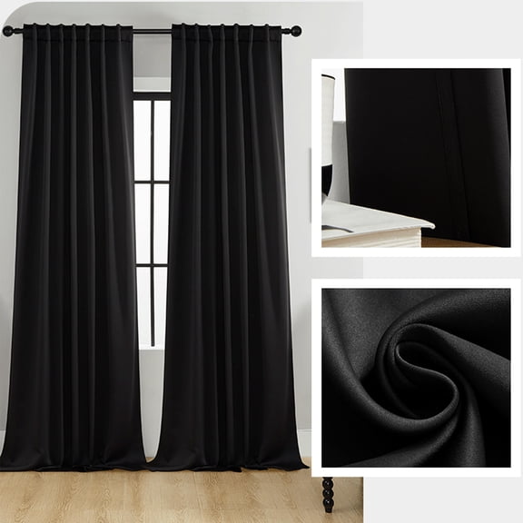 Chmadoxn Blackout Curtains for Bedroom, Solid Color Thermal Insulated Grommet and Noise Reduction Window Drapes, Room Darkening Curtains for Living Room (51x39.4 Inch)
