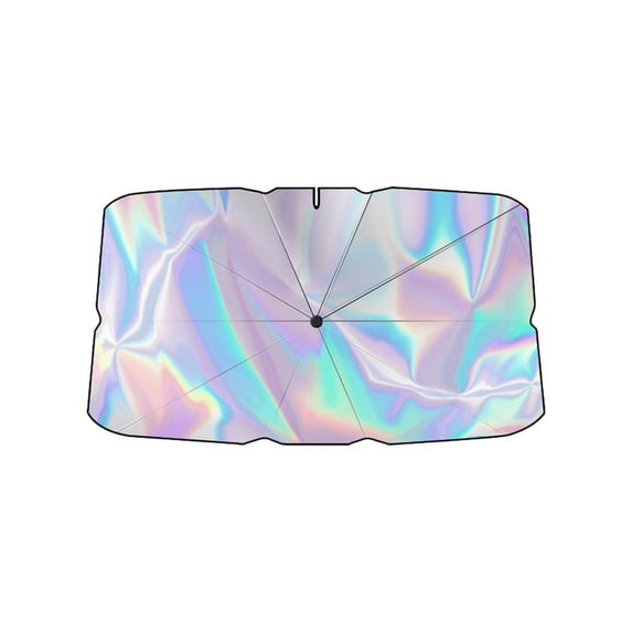 Chmadoxn Car Sunshade Umbrella Front Windshield Portable Allseason Protection Opening Thermal Insulation Umbrella Sunshade Panel Telescopic Bent Rod for Use in Vehicles (29.53×55.12 inch)