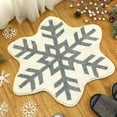 thumbnail image 1 of Chmadoxn Christmas Area Rug, 23.6×23.6 Inch Round Rug, Circle Machine Washable Hallway Rugs, Low Pile Carpet Indoor Door Mat, Red/White Non-Slip Snowflake Rug for Bedroom Kitchen Entryway Bathroom, 1 of 6