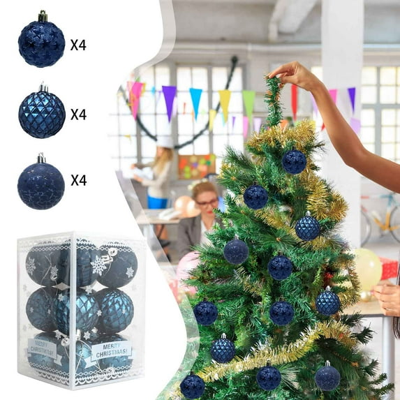 Chmadoxn Christmas Ball Ornaments for Tree, Christmas Tree Ornaments, 12 PCS 2.36 Inchs Shatterproof Christmas Ball Ornaments Set for Christmas, Holiday, Wreath & Party Decorations