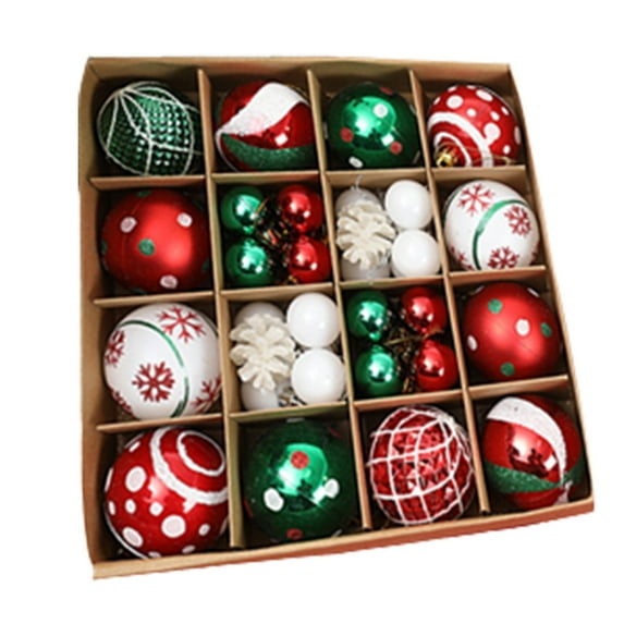Chmadoxn Christmas Decorations 42Pcs Christmas Ball Ornaments 2.36 Inch Shatterproof Hanging Ball for Christmas Tree Home Party Holiday Decor