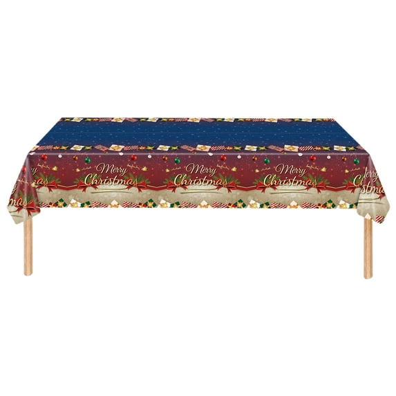 Chmadoxn Christmas Dinnerware Set, Party Supplies, Disposable Tableware Paper Plates and Napkins Banners Plastic Tablecloths Cutlery Serves for Merry Christmas Party Home Indoor Outdoor Decor