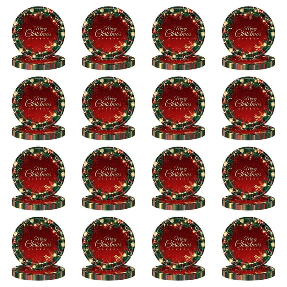 Chmadoxn Christmas Dinnerware Set, Party Supplies, Disposable Tableware Paper Plates and Napkins Banners Plastic Tablecloths Cutlery Serves for Merry Christmas Party Home Indoor Outdoor Decor