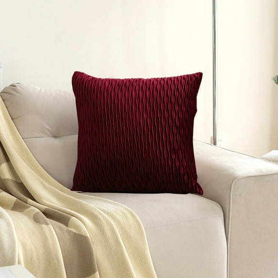 Chmadoxn Christmas Pillow Covers 18x18, Holiday Pillow Covers Pillow Case Striped Velvet Upholstered Sofa Living Room Bedroom