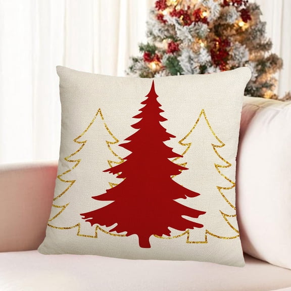 Chmadoxn Christmas Pillow Covers 18x18 Inch, Snowflake Red Christmas Throw Pillow Covers, Xmas Winter Holiday Pillows Decorative, Pillow Covers Cushion Cases for Sofa Couch