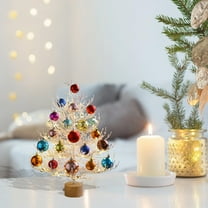 Chmadoxn Christmas Tree, 18 Inch Lighted Tabletop Artificial Xmas Pine Tree, Christmas Decorations, Small Tree Light Up Battery Operated with LED Lights for Party Decor, Christmas Gifts