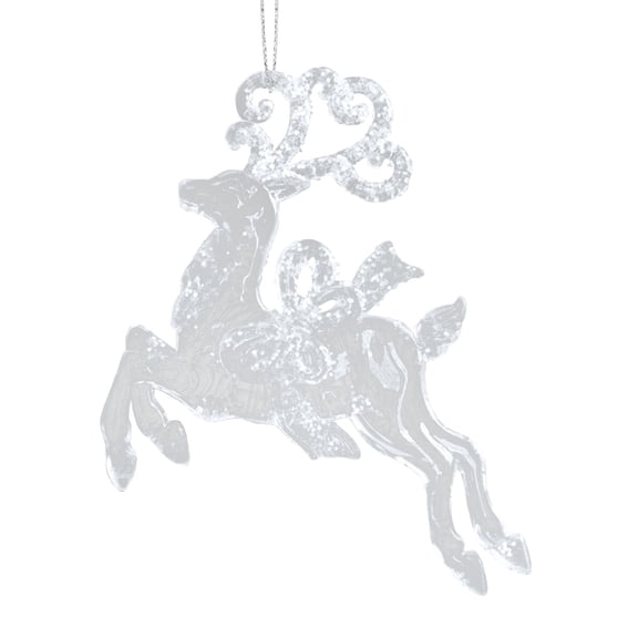 Chmadoxn Christmas Tree Ornaments, Christmas Decorations, Transparent Acrylic Christmas Tree Reindeer Snowflake Decoration Pendant Christmas Tree Decoration Small Pendant Hanging Ornament