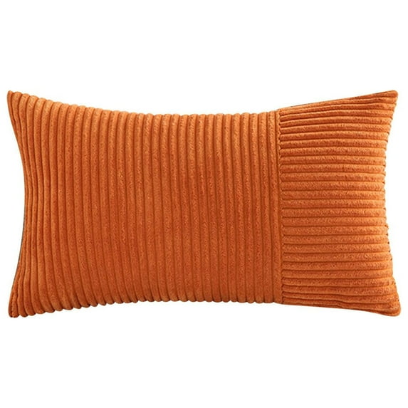 Chmadoxn Corduroy Splicing Pillowcase with Modern Style Living Room Sofa Cushion Border Solid Color Waist Pillow Cushion Multi-color (11.81x19.68 Inches)
