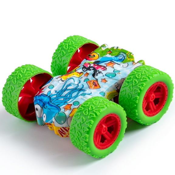 Chmadoxn Double-Sided Flip & Crash Cars - Pull-Back Friction Power Stunt Toys for Boys Age 3+, Birthday Gifts, Shock-Absorption Tough Design