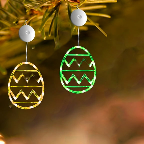 Chmadoxn Easter Decorations, Easter Window String Lights, Hanging Decorations, Eggs Shaped, Multicolor with Suction Cup, Battery Operated for Indoor Home Farmhouse Decor