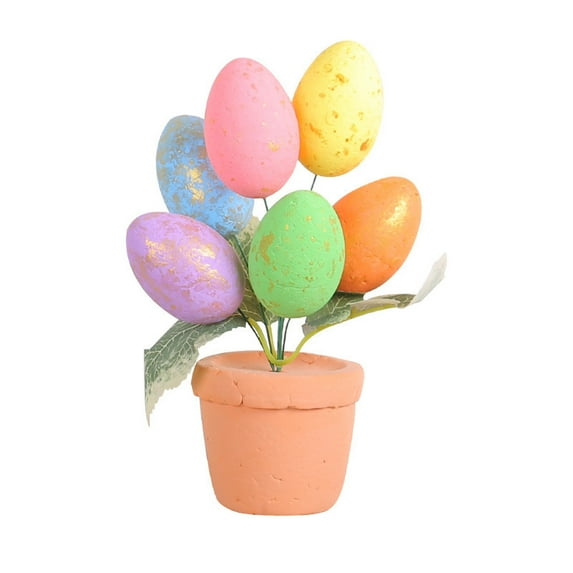 Chmadoxn Easter Egg for Easter Party Decorations, Easter Potted , Artificial Easter Eggs Potted Flower Egg Spotted Eggs, Easter Gifts