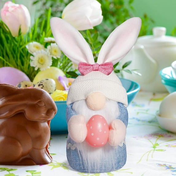 Chmadoxn Easter Gnomes Plush for Easter Decorations, Handmade Gnome Bunny Faceless Doll Easter Ornaments, Easter Bunny Gnomes for Easter Decor, Spring Gnomes Cute Easter Gifts