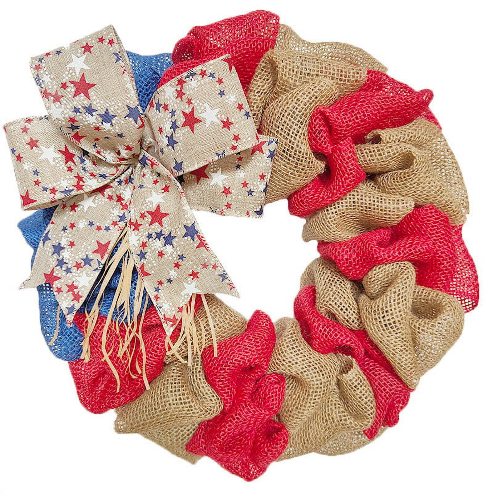 Vintage Patriotic Wooden Sign - Red White Blue Bow Desk Decor, 5x5 Inch, Memorial Day & 4th Of July Home Decoration