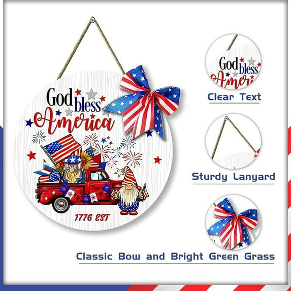 Chmadoxn Fourth of July Decorations 4Th of July Accessories Independence Day Decorations Day Wooden Hangers Hotel Home Door Hangers Hangers