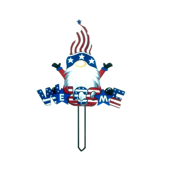 Chmadoxn Fourth of July Decorations Outdoor, Steel Branch Gnomes Decoration Metal Tree Art Metal Gnomes Garden Decorations