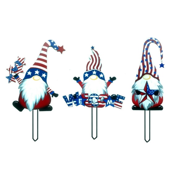 Chmadoxn Fourth of July Decorations Outdoor, Steel Branch Gnomes Decoration Metal Tree Art Metal Gnomes Garden Decorations