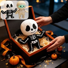 Chmadoxn Halloween Plush Toys Skeleton Vampire Mummy, 10 Inch Soft Stuffed Animals, Spooky Cute Halloween Gifts and Party Favors, Decorative Holiday Ornaments, 1PC