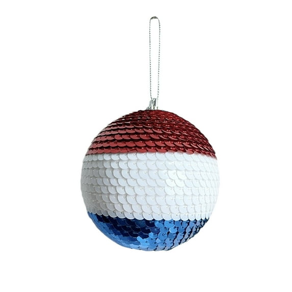Chmadoxn Independence Day Sequin Hanging Ball Ornament 4th of July Red White Blue Tree Decorations for Memorial Day Veterans Patriotic USA Themed Party Supplies, Memorial Day Decorations