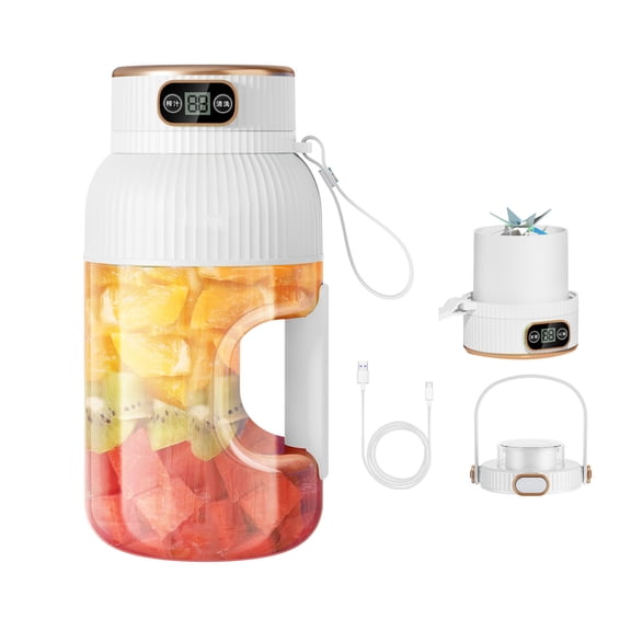 Chmadoxn Juicer, Portable Sports Kettle Squish Bucket Electric Squish Machine Large Capacity Sports Kettle Multifunctional Suitable for Outdoor and Gym Use