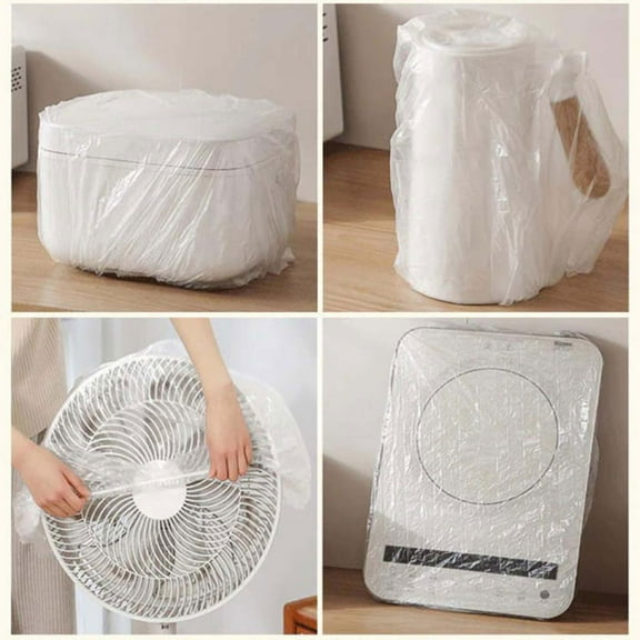 Chmadoxn Kitchen Small Appliance Dust Covers,Disposable Thickened Plastic Dust Cover for Air Fryer,Blender,Coffee Maker,Pressure Cooker & Slow Cooker (31.2 inch)
