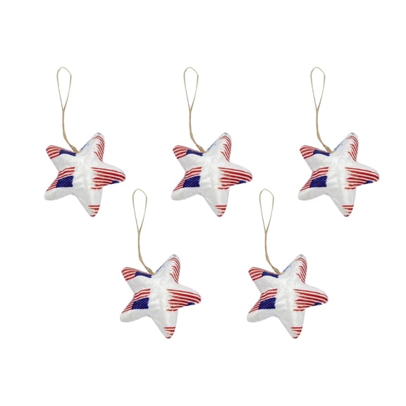 Chmadoxn Memorial Day Decorations Ornaments Five-Pointed Star 4th of July Tree Decorations Hanging Sign American Flag Star Hanging Ornaments Patriotic Red Blue Decor