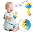 thumbnail image 1 of Chmadoxn Musical Jingle Rattle & Sensory Puzzle Ball Toy - Easy-Grasp Soft Baby Toy with Soothing Sounds, Textured Developmental Learning Ball for Infants 6-12 Months, Non-Toxic BPA-Free (Red&Yellow), 1 of 6
