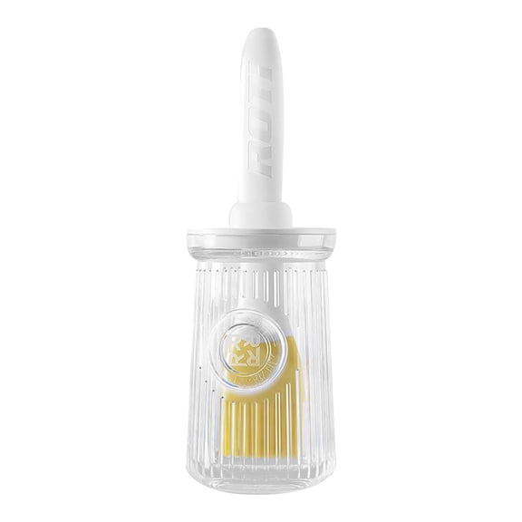 Chmadoxn Oil Bottle with Brush Silicone, Oil Bottle Silicone Oil Brushes, Silicone Transparent Grill 2 in 1 Brush and Bottle, Oil Brush Kitchen with Container for Kitchen Baking BBQ