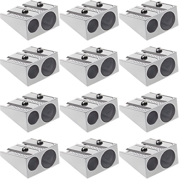Chmadoxn Pencil Sharpener Survival, Hand Held Pencil Sharpener, Metal Pencil Sharpener Magnesium, 2-Hole Pencil Sharpener Magnesium Alloy Wedge Profile, Magnesium Alloy Pencil Sharpener (12 pc)