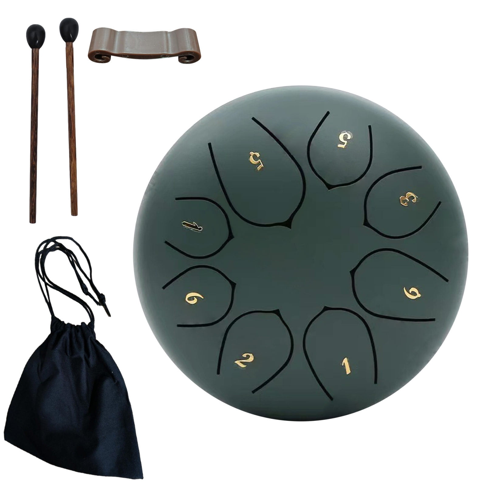 Twfbrm Rain Drum for Outside, 6 inch 8 Notes Steel Tongue Drum with Music Book, Sound Healing Instruments Waterproof Chakra Drum Musical Education Rain Chime Relaxation Gifts for Adults and Kids