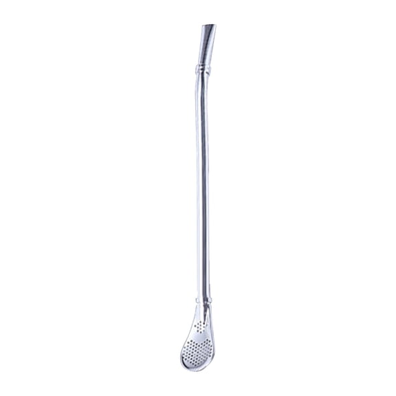 Chmadoxn Stainless Steel Straw Spoon Filter, Reusable Tea Spoon for Loose Tea, Metal Drinking Straws, Coffee Stirrers for Drinks Milk Beverage