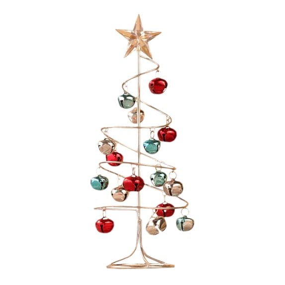 Chmadoxn Tabletop Metal Christmas Tree, Wrought Iron Ornament Display Stand, Christmas Decorations, Christmas Ornament, 10.4 Inch Desktop Decorations Mini Xmas Tree
