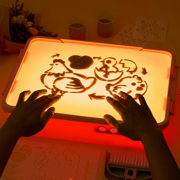 Chmadoxn Toddler Toys, Baby Toys Light Table For Kids-Sand Painting Light Box Sand Art Light Table Toys For Boys And Girls Toys for Kids, Birthday Gifts, First Birthday Gifts
