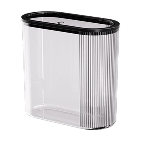 Chmadoxn Transparent Trash Can, Bathroom Trash Cans with Lids, Plastic Slim Waste Basket with Press Top Lid, Clear Garbage Can for Bathroom, Bedroom, Kitchen,Home,Office