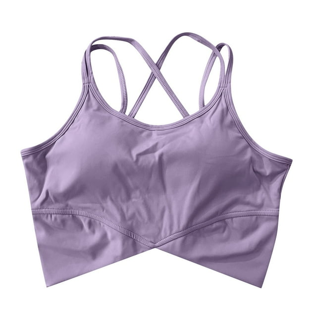 Chnzic Women's Yoga Sports Bra With Back Beauty Design Solid Color