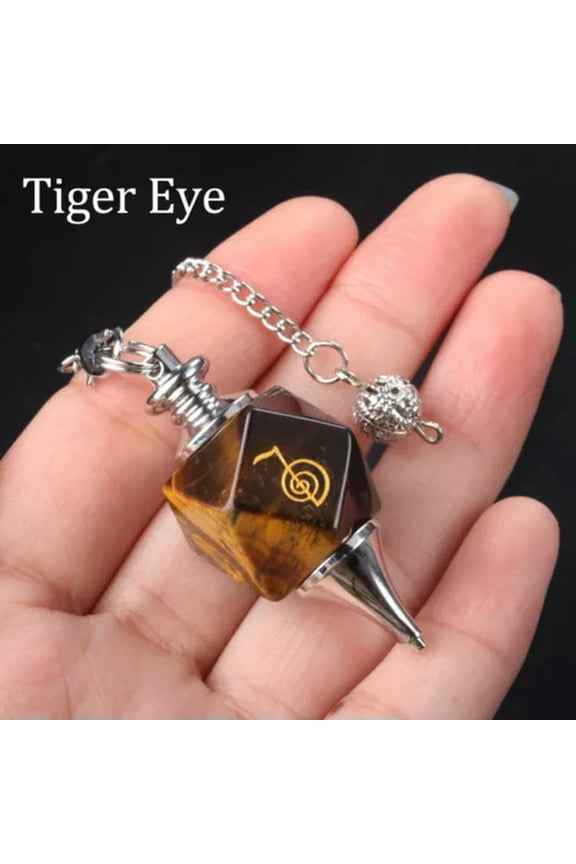 Cho Ku Rei Pendulum Crystal Quartz Runes Chakra Gemstone Pendant Wicca Healing