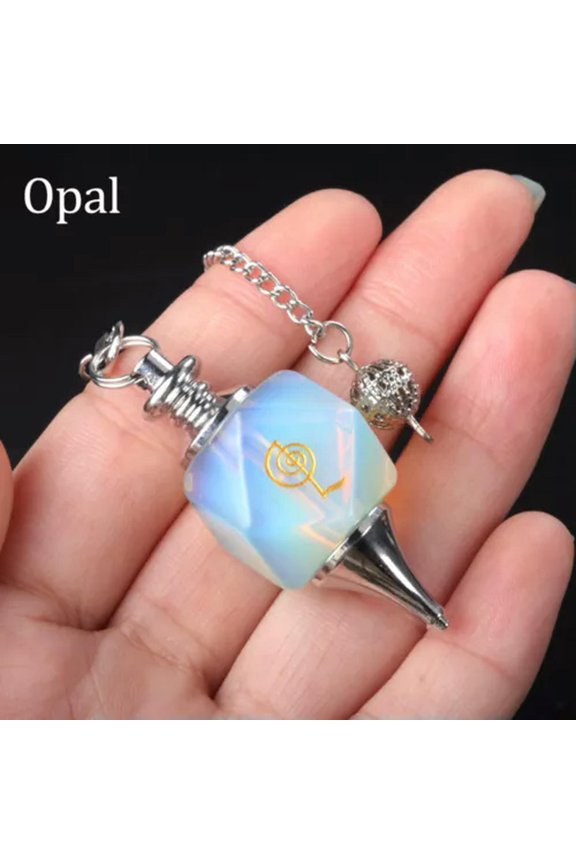 Cho Ku Rei Pendulum Crystal Quartz Runes Chakra Gemstone Pendant Wicca Healing