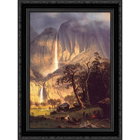Cho looke, the Yosemite Fall 20x24 Black Ornate Wood Framed Canvas Art by Bierstadt, Albert