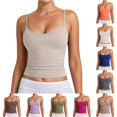 thumbnail image 1 of ChoXxx Women's Adjustable Spaghetti Strap Camisole Top Ribbed Knit Sleeveless for Casual Layering Rose Gold XXL, 1 of 6
