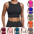 thumbnail image 1 of ChoXxx Women's Built In Padded Top Racerback Vest Sports Bra Open Back Black M, 1 of 4