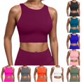 thumbnail image 1 of ChoXxx Women's Built In Padded Top Racerback Vest Sports Bra Open Back Purple XXL, 1 of 4